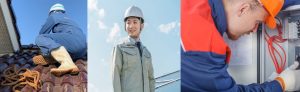 屋根工事と太陽光パネル設置と電気工事